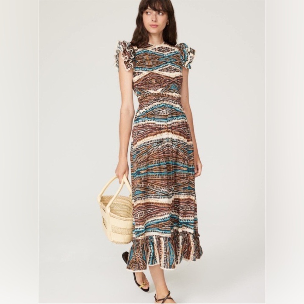 Hunter Bell 100% cotton smocked Hayward Dress, M
